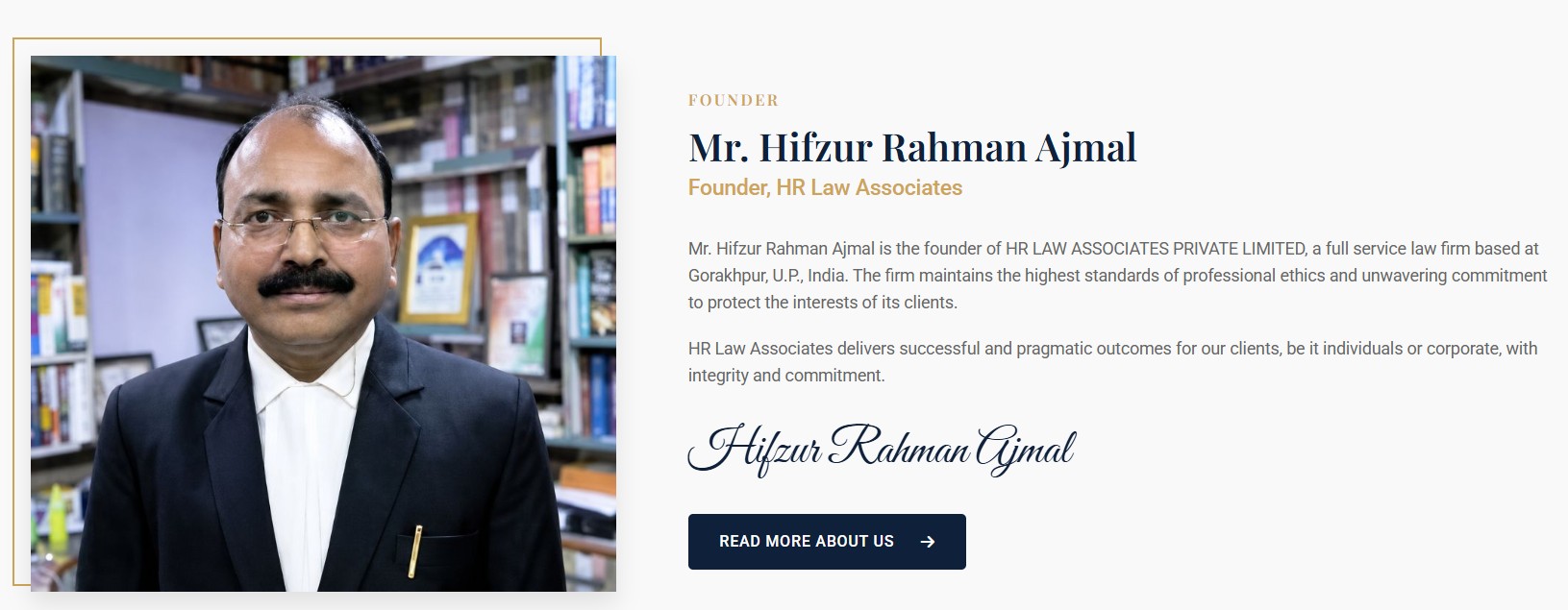 Mr. Hifzur Rahman Ajmal - Founder, HR Law Associates